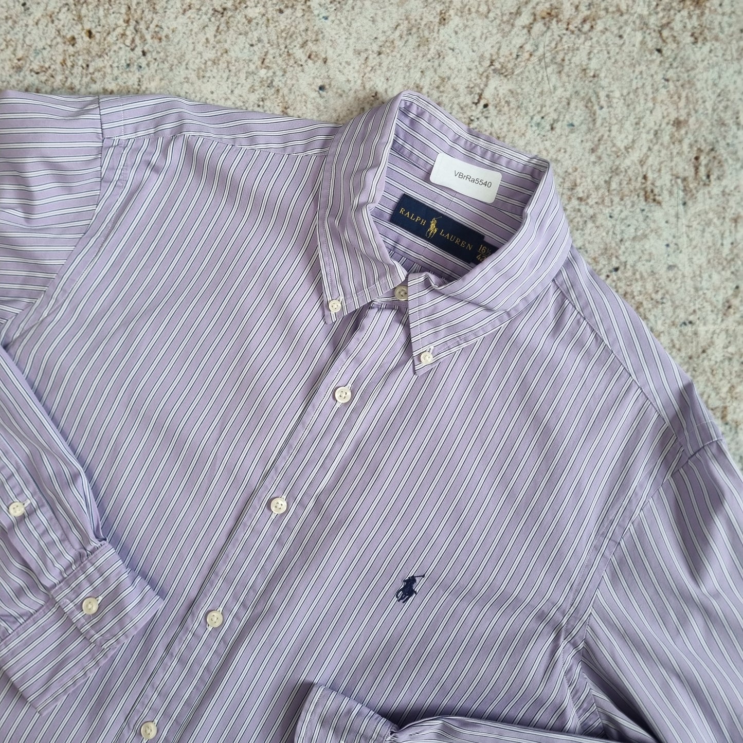 Ralph Lauren OXFORD SHIRT STRIPE 42  - Purple - Size 16.5