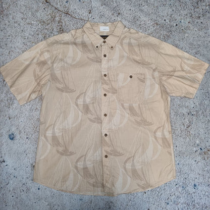 WOOLRICH SHIRT SHORT SLEEVE SAILOR HAWAIIAN  - Brown - Size XL