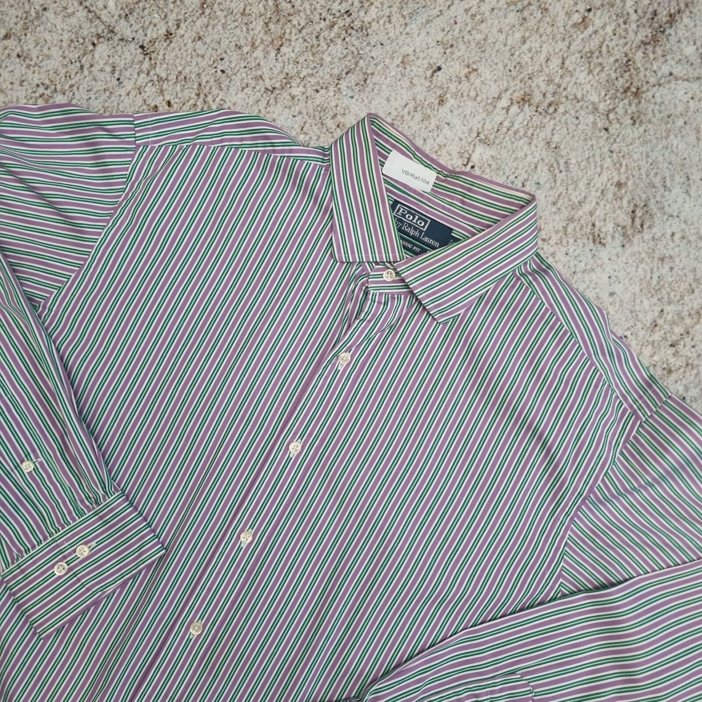 Ralph Lauren SHIRT CLASSIC FIT STRIPE 36 37 - Purple - Size 18