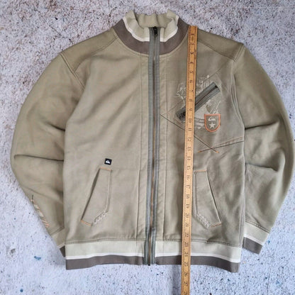 Vintage Quiksilver Full Zip Track Jacket Beige Brown Mens L Surf