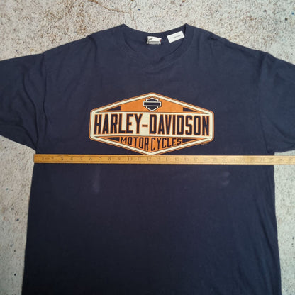 Harley Davidson Biker T-Shirt Short Sleeve Bloomington 2012 - Blue - Size XXL