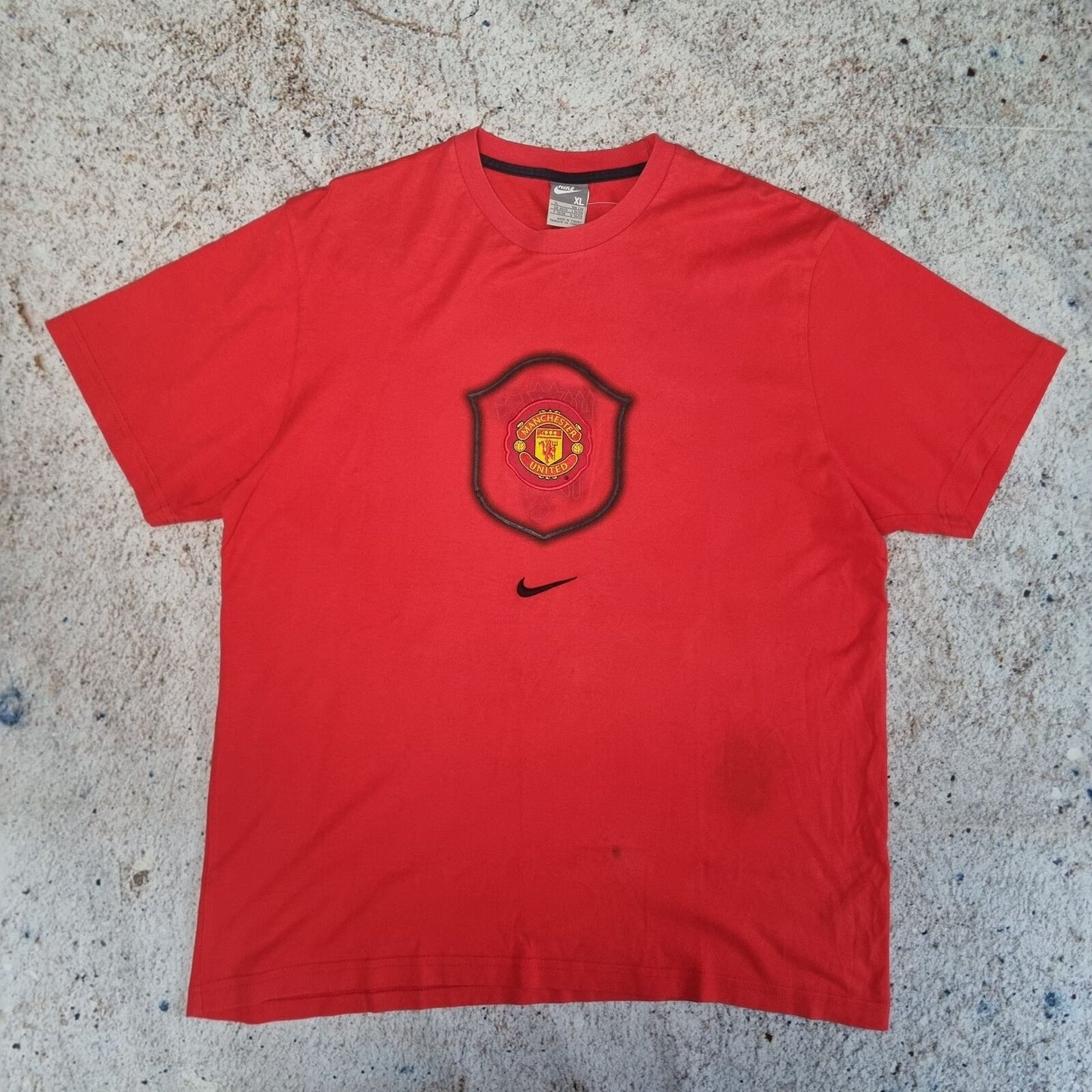 Nike MANCHESTER UNITED T SHIRT CENTRE SWOOSH  TOP RETRO - Red - Size XL