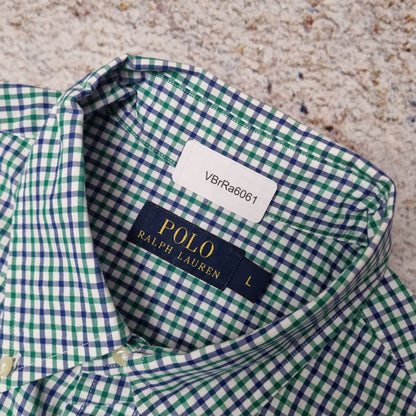 Polo Ralph Lauren OXFORD SHIRT CHECK GINGHAM WIMBLEDON COLOUR - Green - Size L