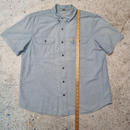 Carhartt WORK WEAR SHIRT SHORT SLEEVE PLAIN- Blue - Size XL