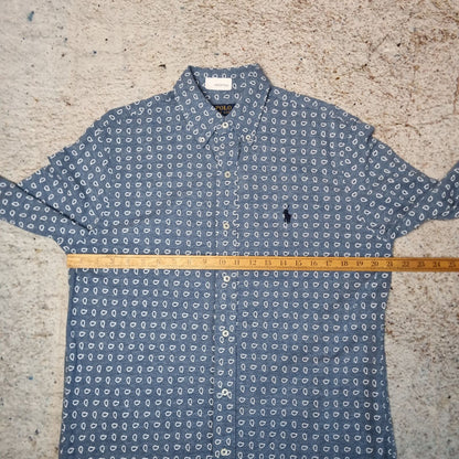 Polo Ralph Lauren Oxford Shirt Featherweight mesh Paisley Print - Blue - Size M