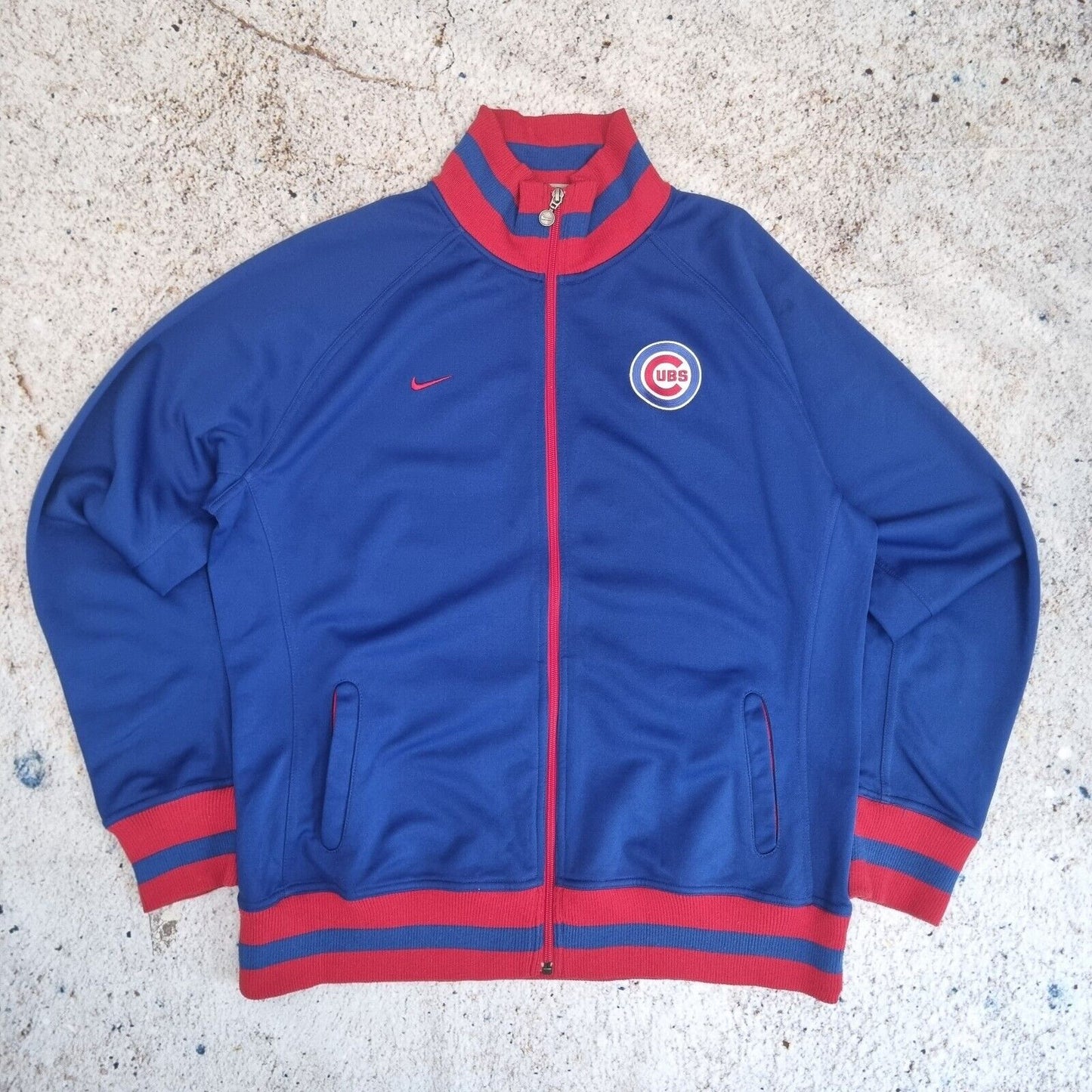 Nike TEAM Chicago Cubs Track Jacket Size XXLL Blue Red