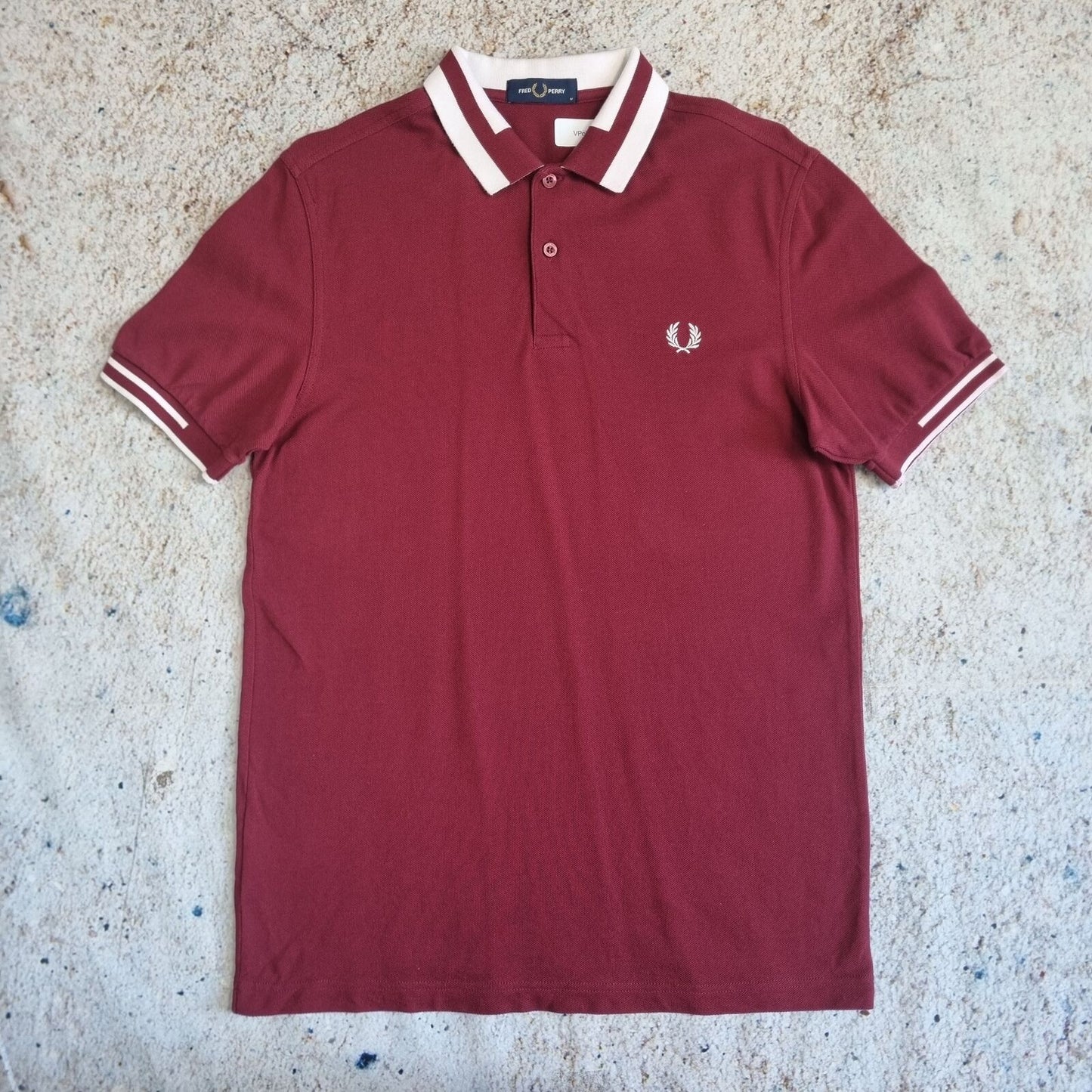 Fred Perry POLO SHIRT WHITE DETAILING - Red - Size M