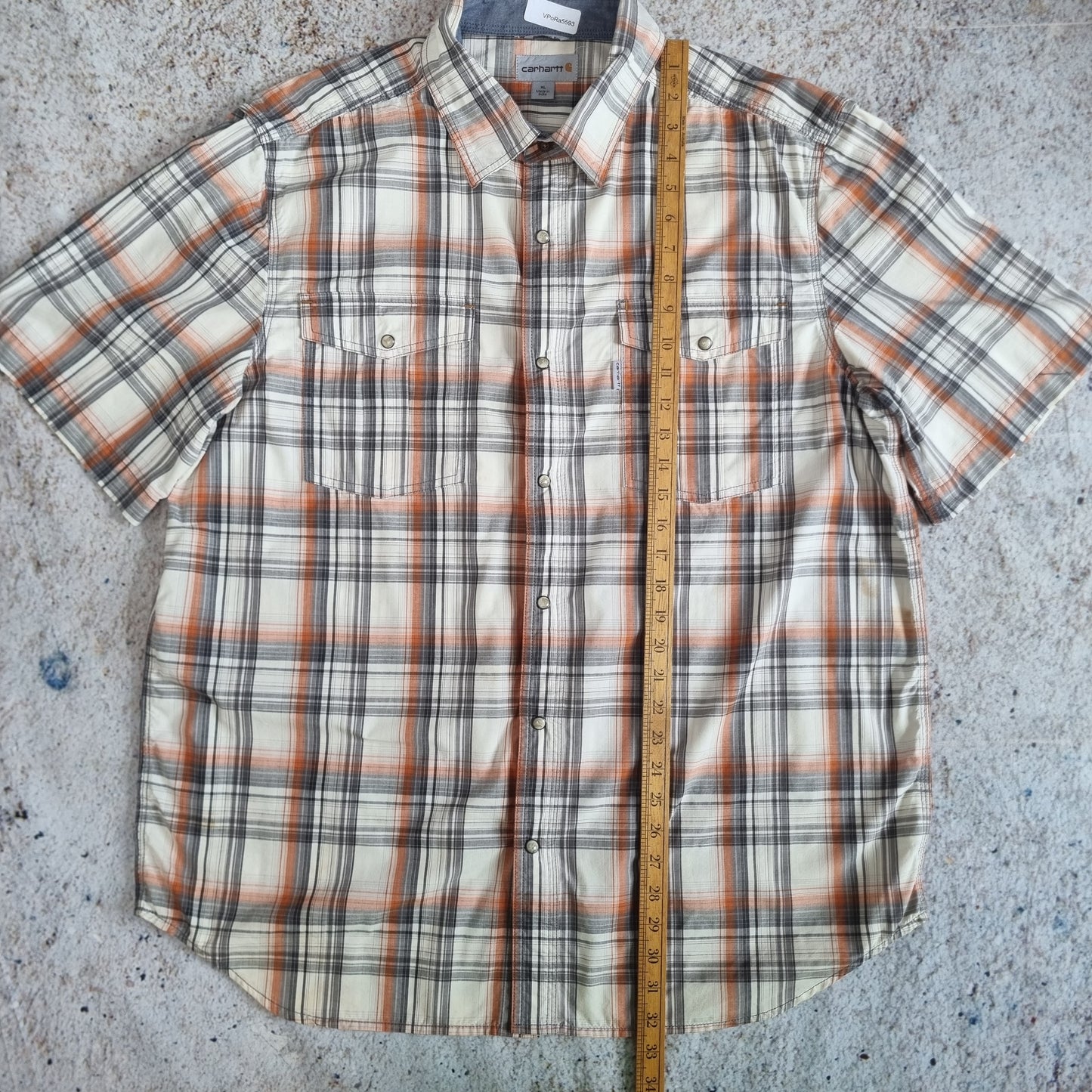 Carhartt WORK WEAR SHIRT SHORT SLEEVE CHECK - Brown - Size XL