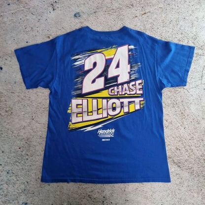 Nascar MOTORSPORTS Chase Elliott #24 Graphic Print Car Mens T-Shirt Blue USA L