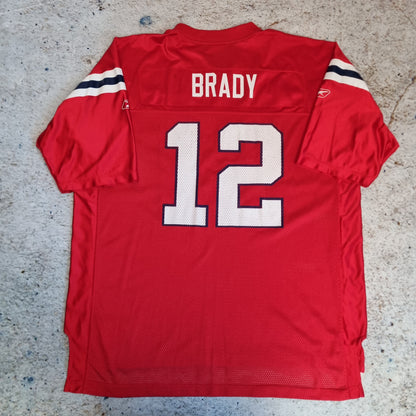 Reebok New England Patriots NFL Jersey Football Tom Brady #12 - Red - Size XXL