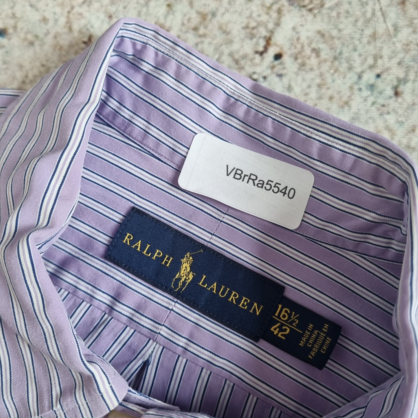 Ralph Lauren OXFORD SHIRT STRIPE 42  - Purple - Size 16.5