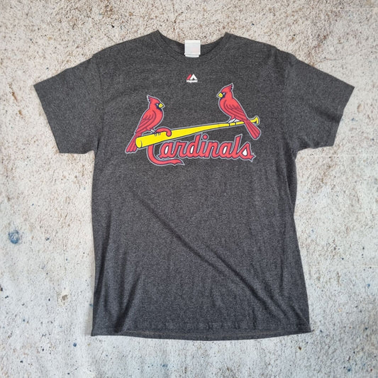 Majestic T-SHIRT CARDINALS BASEBALL MLB TOP TEE MOLINA #4 - Grey - Size M