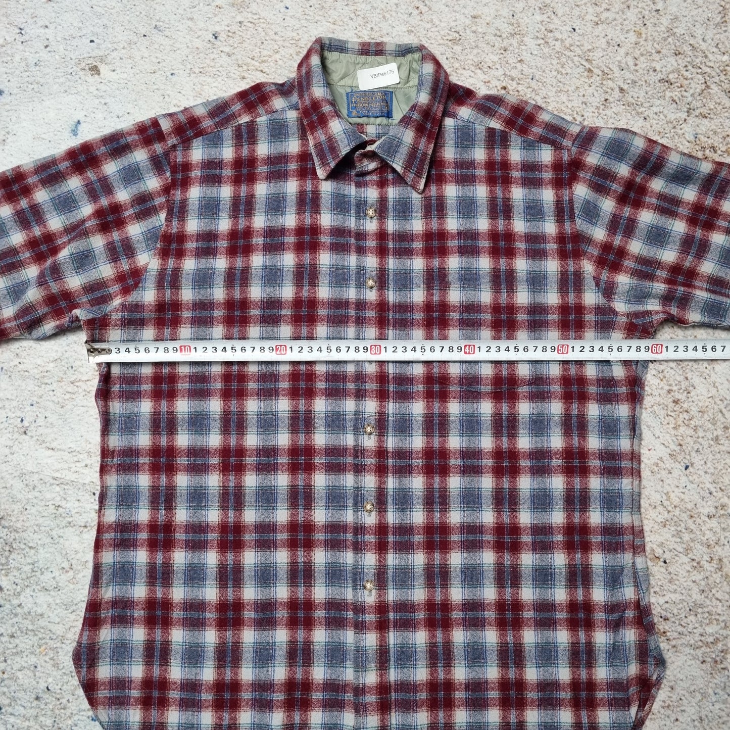 Pendleton Shirt Mens Checkered Wool Short Sleeve Flannel Button Up - Red Size M