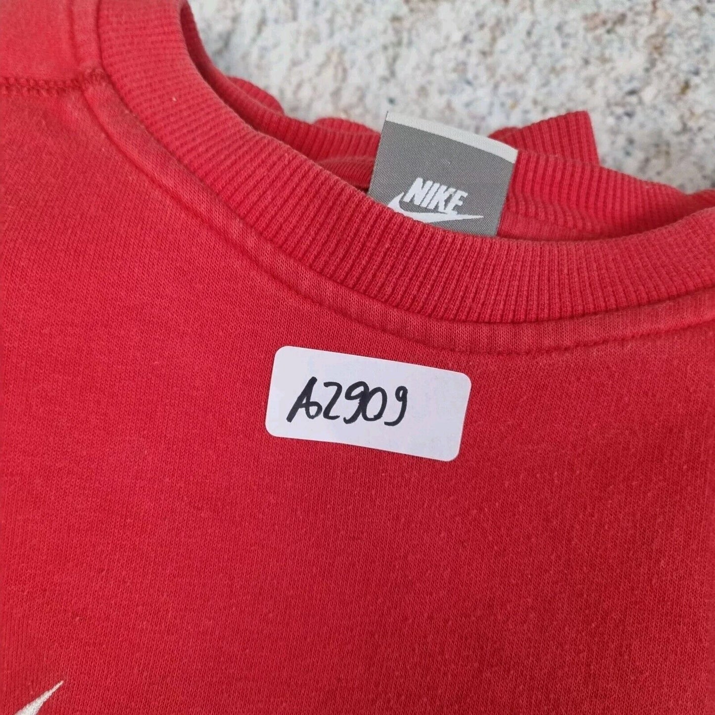 Nike Sweatshirt Red Chunky Big Centre Swoosh Rare Nike Retro Size S Y2K