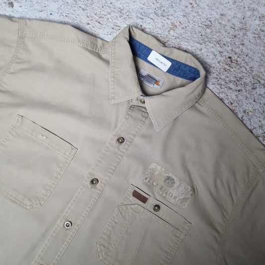 Carhartt Shirt Workshirt Workwear Pockets Short Sleeve Mens - Brown - Size XL