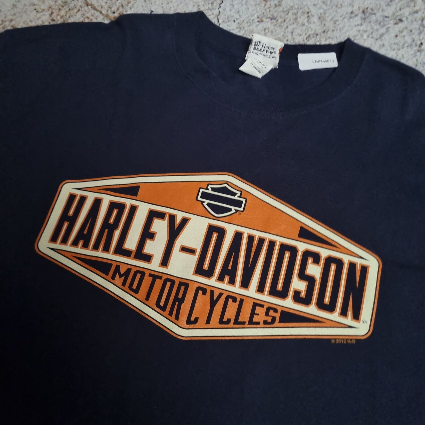 Harley Davidson Biker T-Shirt Short Sleeve Bloomington 2012 - Blue - Size XXL