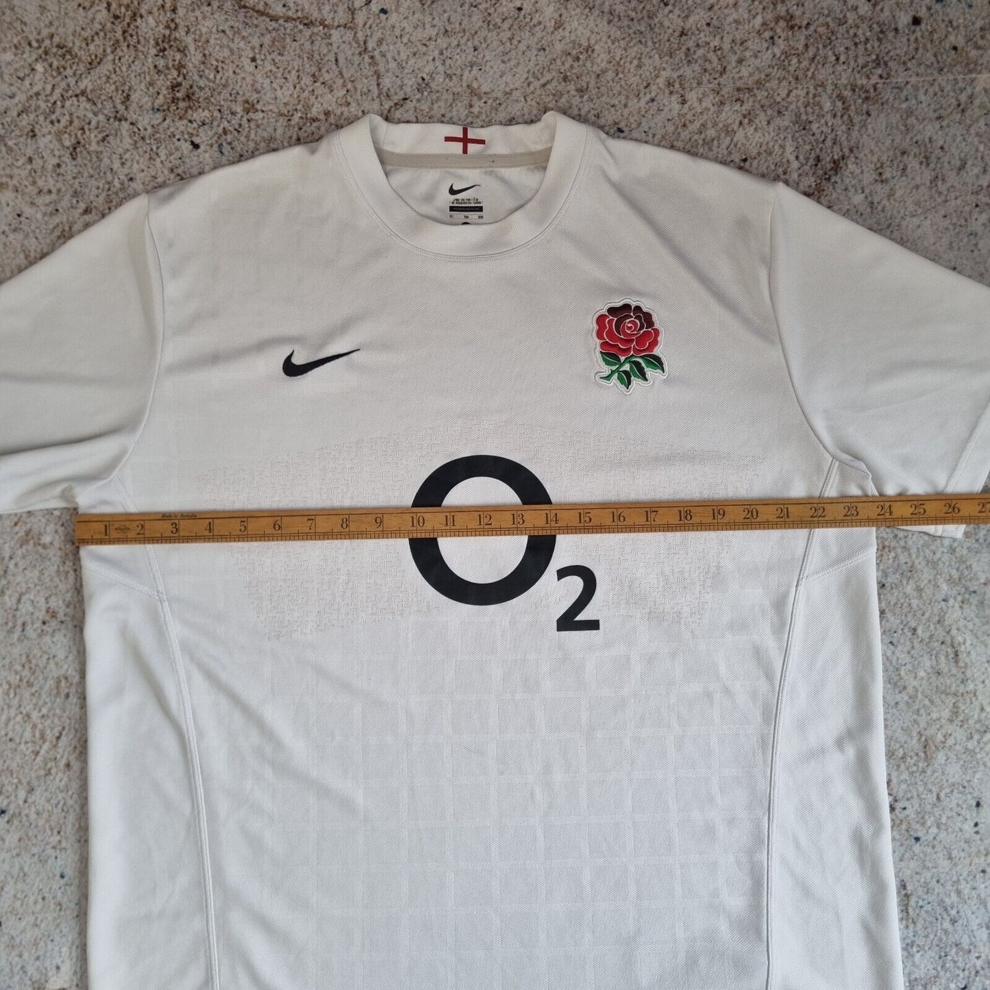 Nike ENGLAND Rugby Home Shirt Jersey Mens XL 2011 White O2