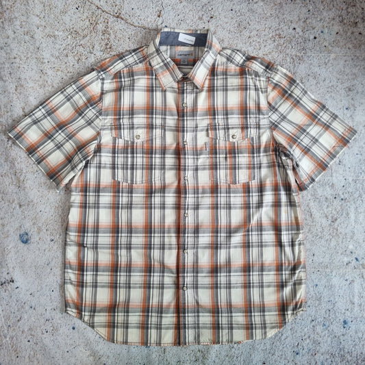 Carhartt WORK WEAR SHIRT SHORT SLEEVE CHECK - Brown - Size XL