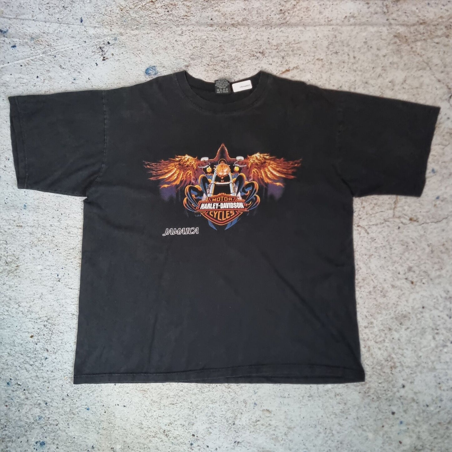 Harley Davidson Biker T-Shirt Short Sleeve Jamaica Hot Ice  - Black - Size XL