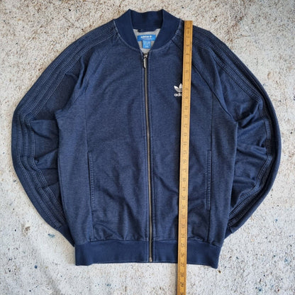 Adidas Jacket Bomber Mens Medium Blue Navy Firebird Trefoil Originals Y2K