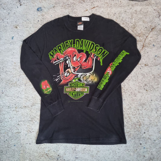 Harley Davidson Biker T-Shirt Looney Tunes Gossamer Men 2012 - Black - Size M