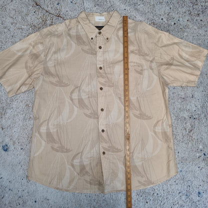 WOOLRICH SHIRT SHORT SLEEVE SAILOR HAWAIIAN  - Brown - Size XL