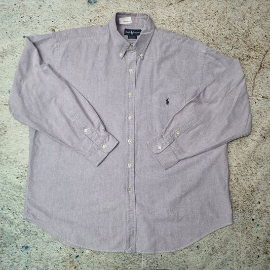 Ralph Lauren OVER SHIRT BIG SHIRT PLAIN - Purple - Size XL