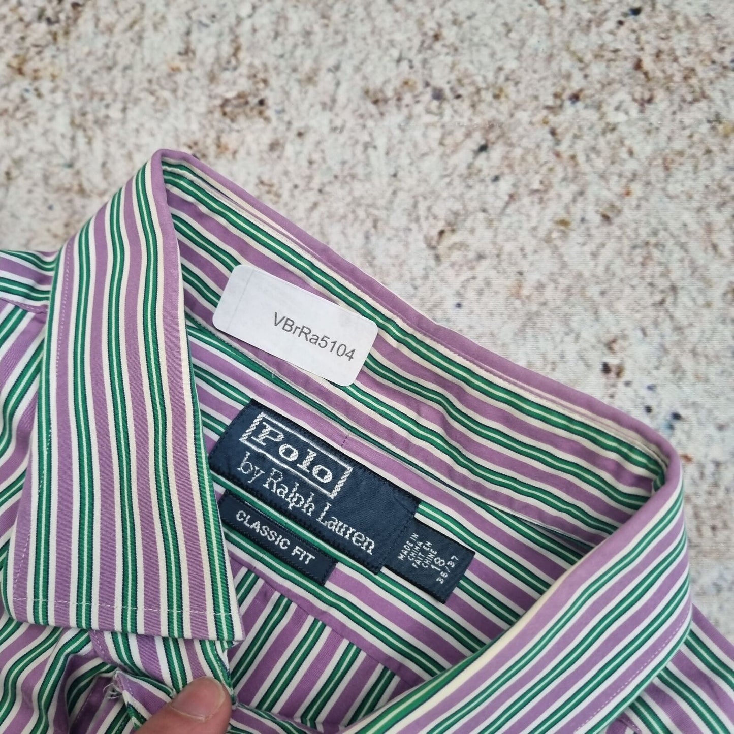 Ralph Lauren SHIRT CLASSIC FIT STRIPE 36 37 - Purple - Size 18