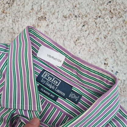 Ralph Lauren SHIRT CLASSIC FIT STRIPE 36 37 - Purple - Size 18