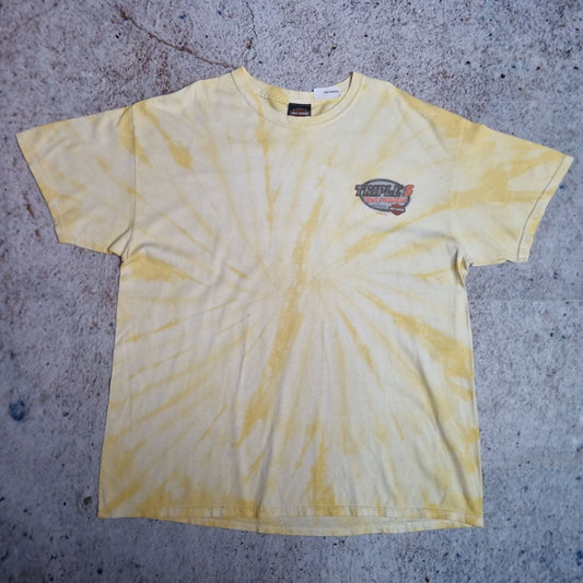 Harley Davidson Biker T-Shirt Short Sleeve Triples tie dye - Yellow - Size XL