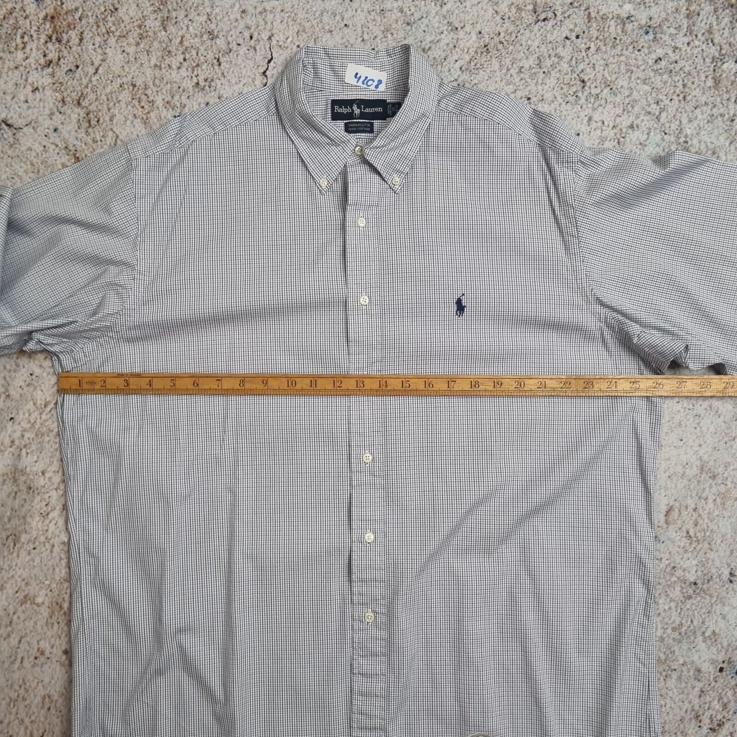 Ralph Lauren OXFORD SHIRT YARMOUTH CHECK PLAID - White - Size 17 34/35