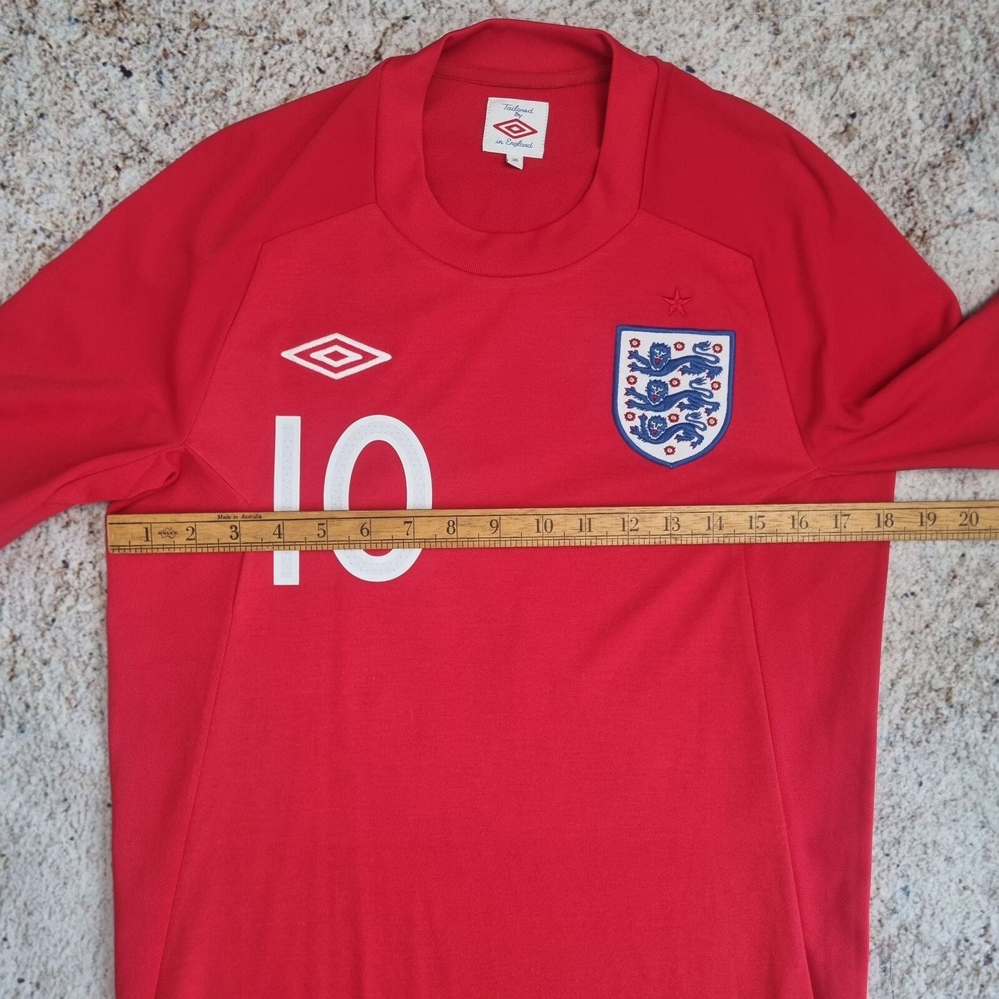 Umbro ENGLAND JERSEY FOOTBALL SHIRT 2002 ROONEY #10 - Red - Size 36