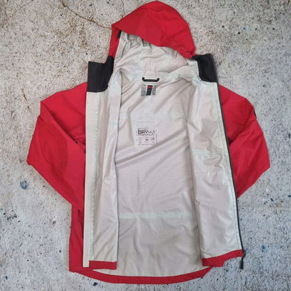 Mammut Drytech Premium Rain Wind Waterproof Hooded Light Red Jacket Coat Medium