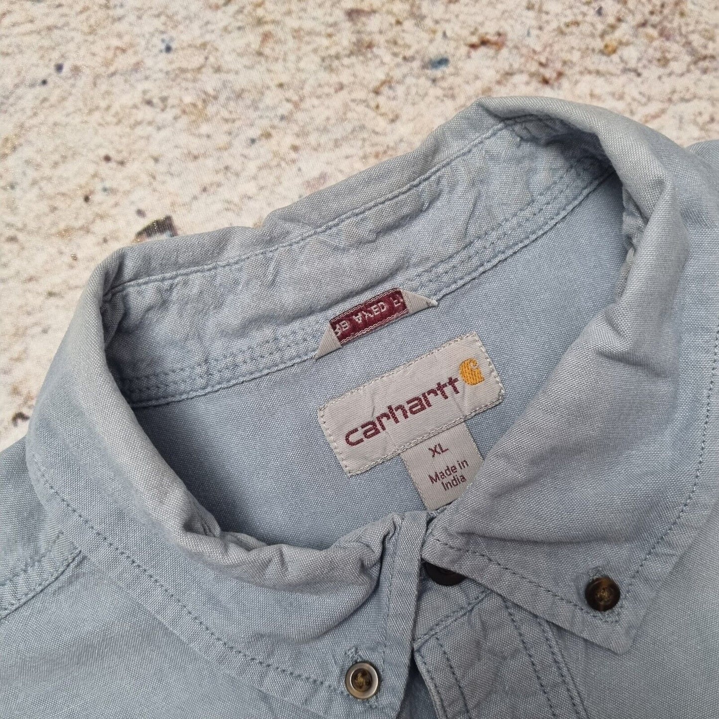 Carhartt WORK WEAR SHIRT SHORT SLEEVE PLAIN- Blue - Size XL