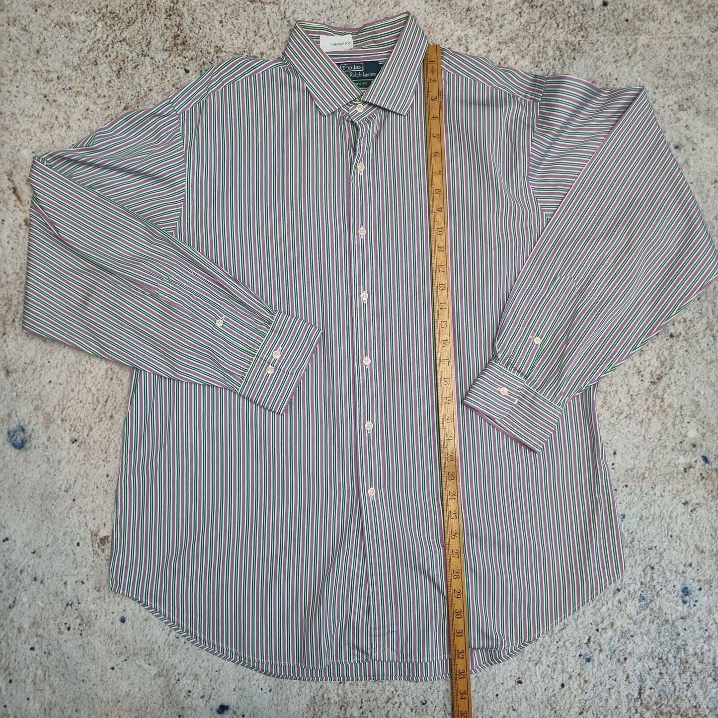 Ralph Lauren SHIRT CLASSIC FIT STRIPE 36 37 - Purple - Size 18