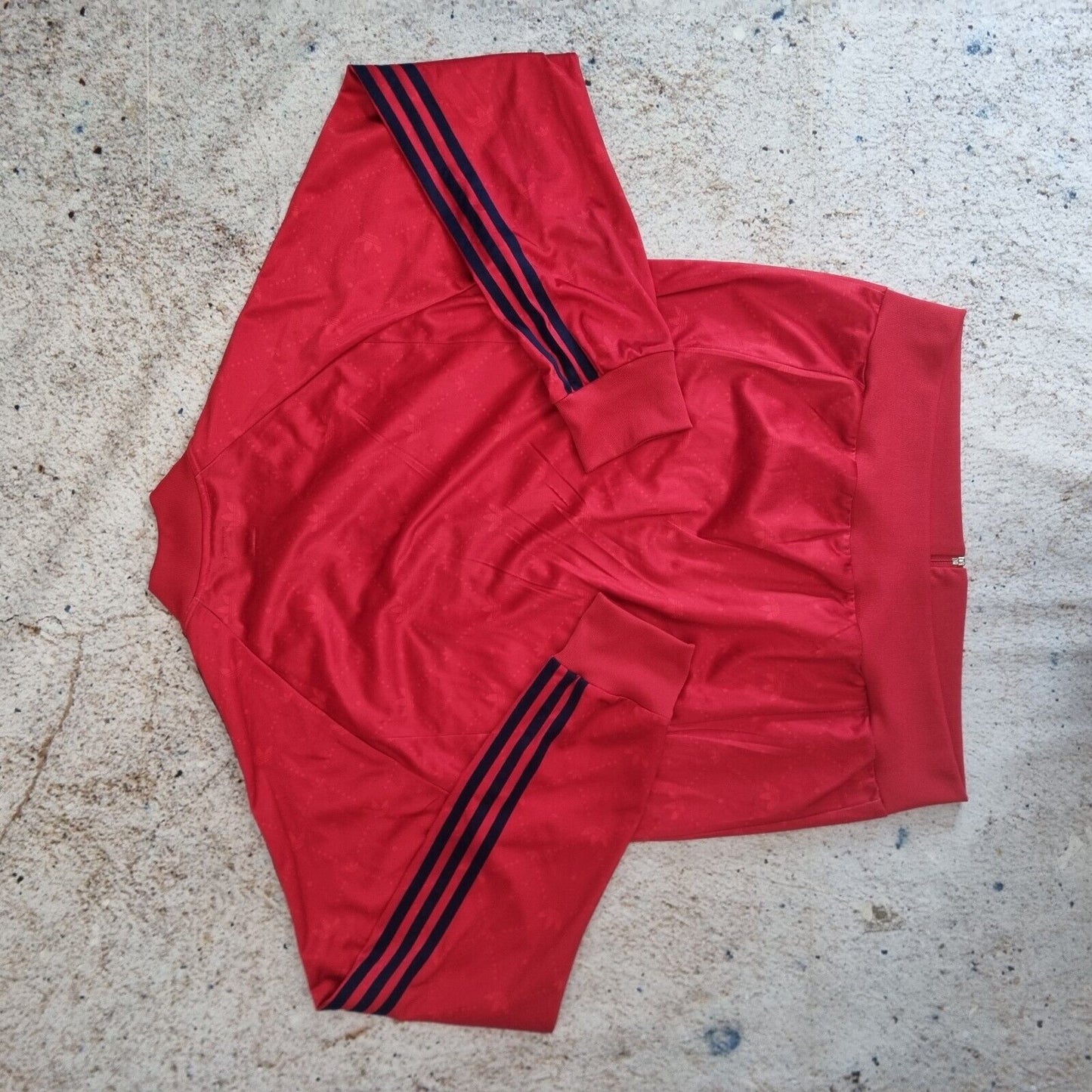 Adidas Track Jacket Logo Print Retro Style Track Top Size M Red