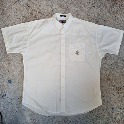 Chaps Ralph Lauren OXFORD SHIRT SHORT SLEEVE PLAIN - White - Size XL