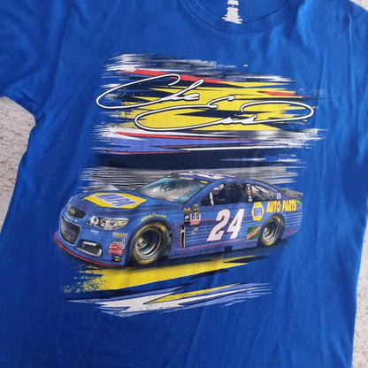 Nascar MOTORSPORTS Chase Elliott #24 Graphic Print Car Mens T-Shirt Blue USA L