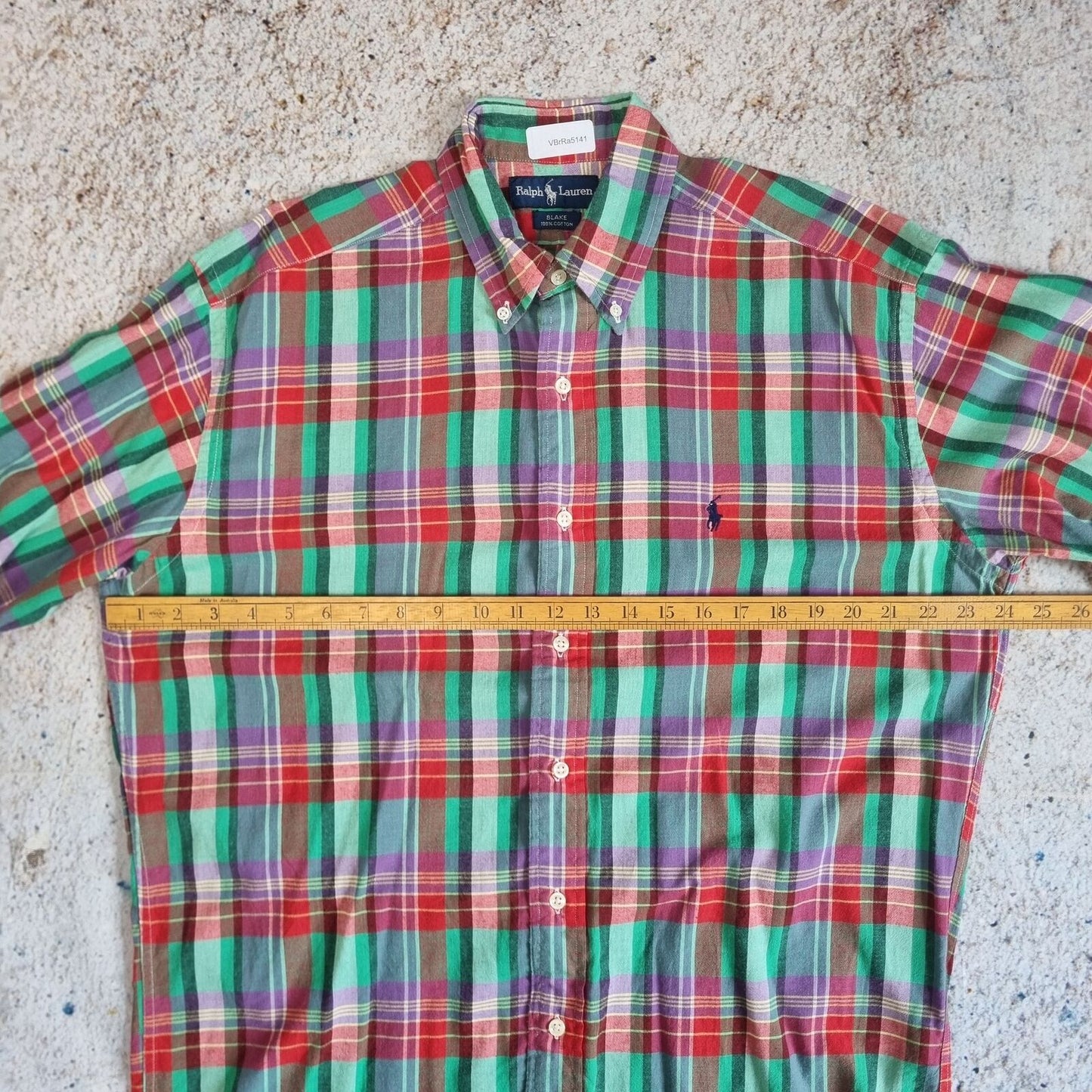 Ralph Lauren OXFORD SHIRT BLAKE CHECK SHORT SLEEVE - Red - Size M