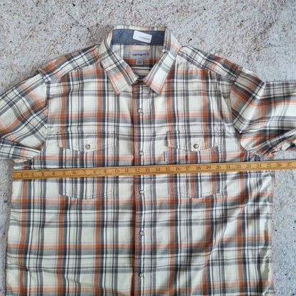 Carhartt WORK WEAR SHIRT SHORT SLEEVE CHECK - Brown - Size XL