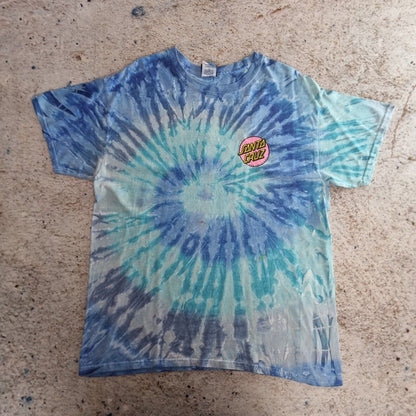 SANTA CRUZ SKATEBOARDS TIE DYE S/S TEE  BLACK T-SHIRT SIZE L