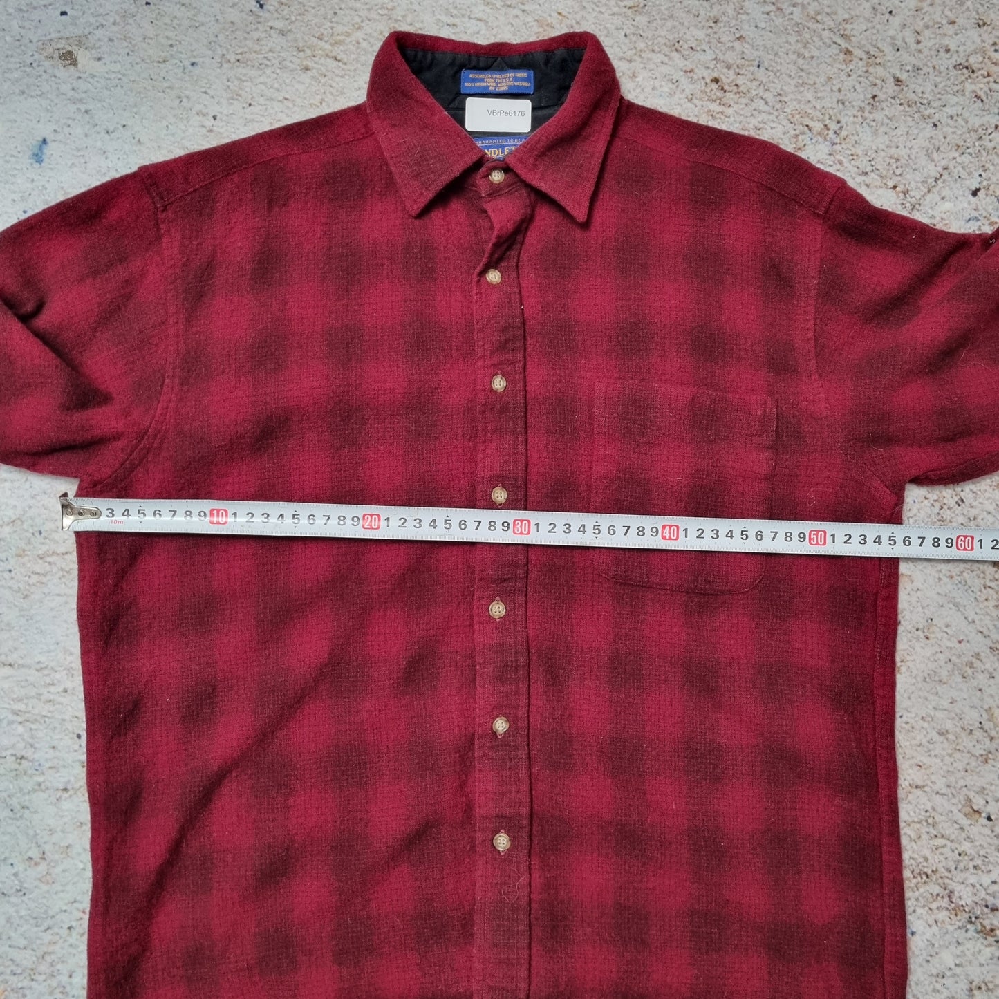 Pendleton Shirt Mens Checkered Wool Long Sleeve Flannel Button Up - Red Size M