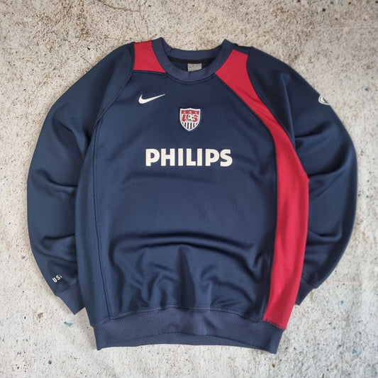 Vintage NIKE USA Sweatshirt 2005-06 Blue & Red Size M Football