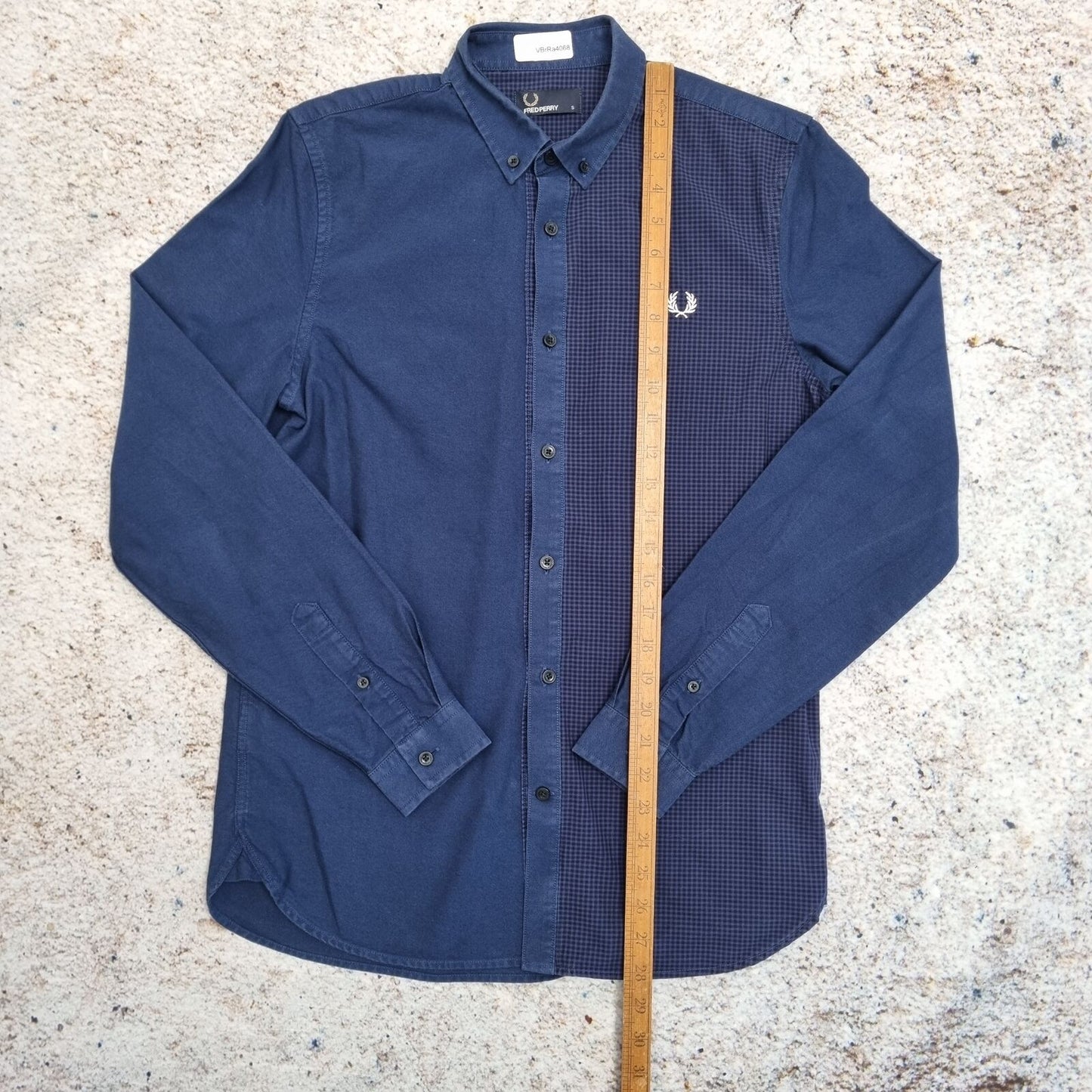 Fred Perry OXFORD SHIRT TWO TONE CHECK  - Blue - Size S