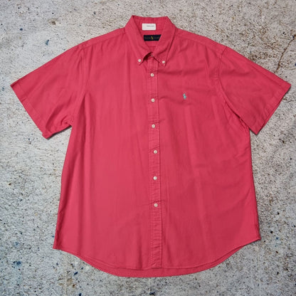 Ralph Lauren OXFORD SHIRT SHORT SLEEVE MENS - Pink - Size XL