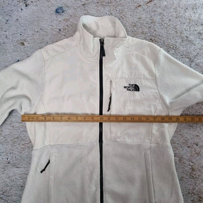 The North Face Outdoor Jacket M Denali Fleece White Womens Zip