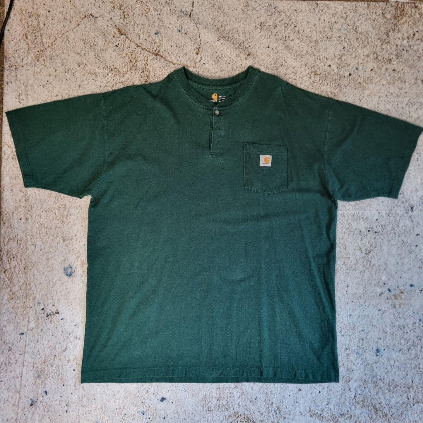 Carhartt Logo T Shirt 2XL Pocket Workwear Tall Green Tee