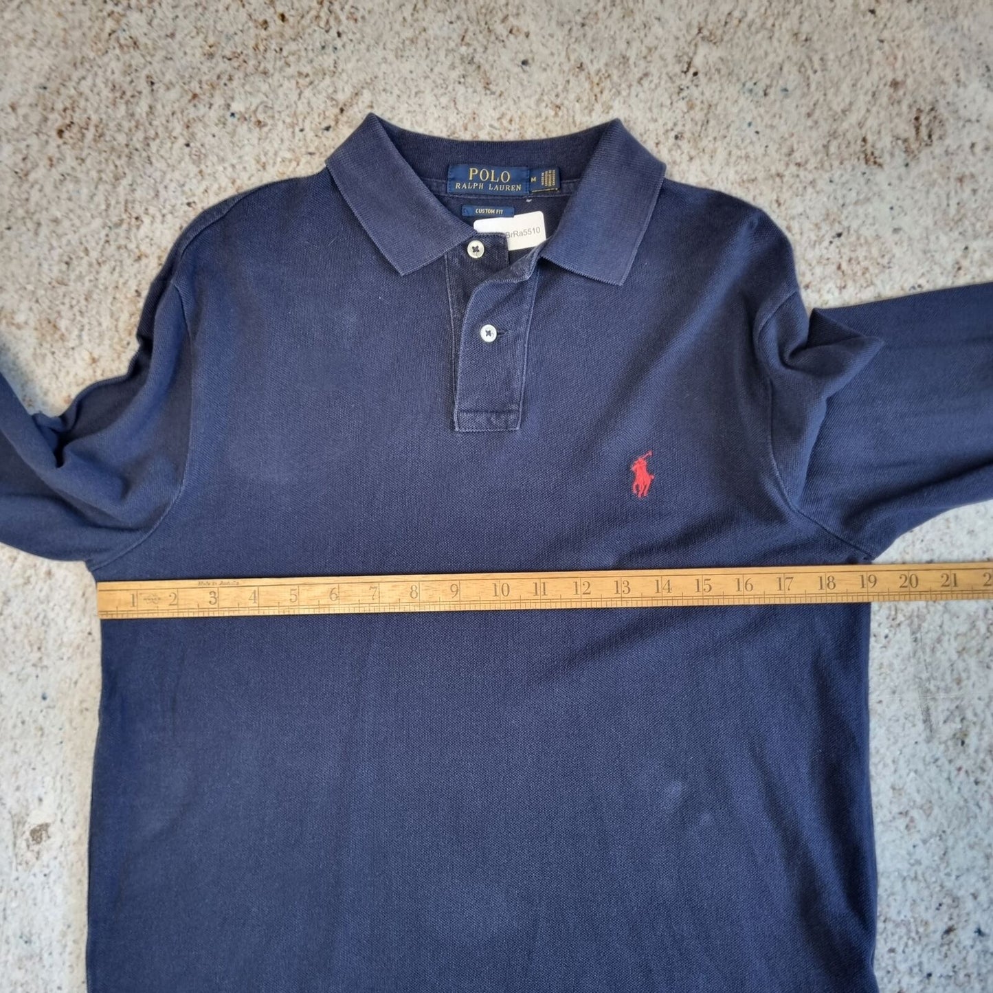 Polo Ralph Lauren POLO SHIRT CUSTOM FIT LONG SLEEVE - Blue - Size M