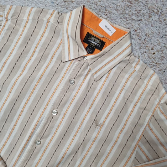 Avirex VINTAGE SHIRT RARE UNIQUE STRIPED - Brown - Size XL