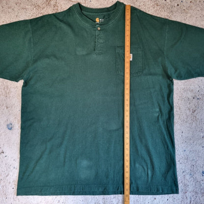 Carhartt Logo T Shirt 2XL Pocket Workwear Tall Green Tee